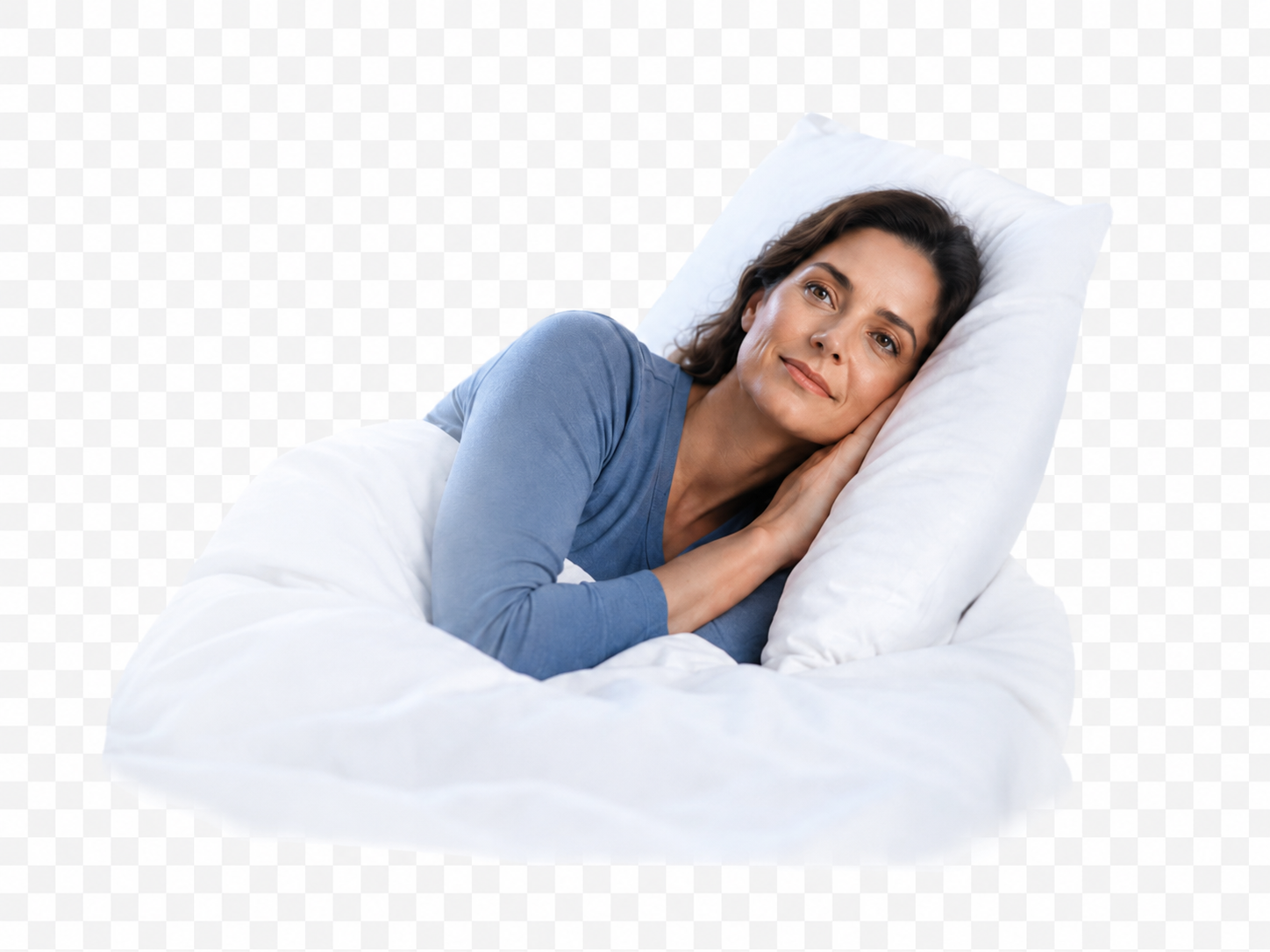 Frau entspannt im Bett